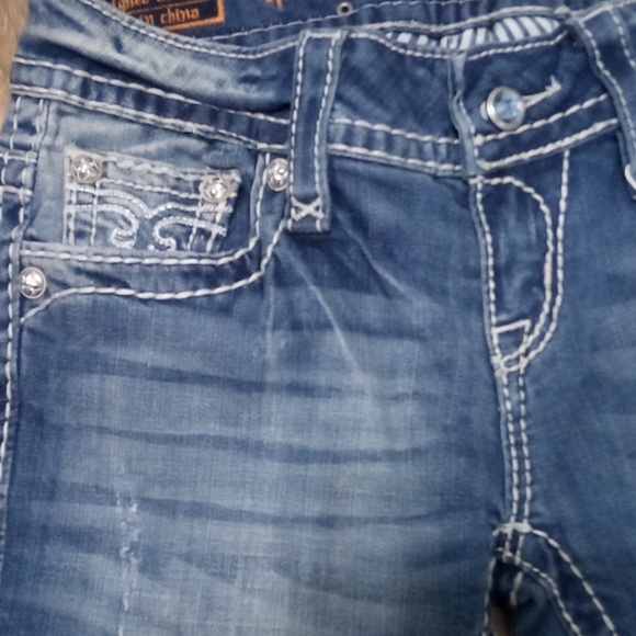 Rock Revival Women's 26 Straight Jen Embellished Shimmer Distressed NWT - Picture 6 of 13